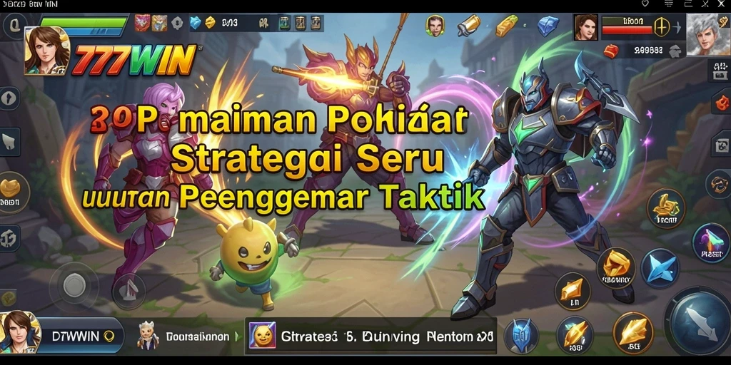 Tampilan gameplay strategi seru 777WIN dengan karakter beragam.