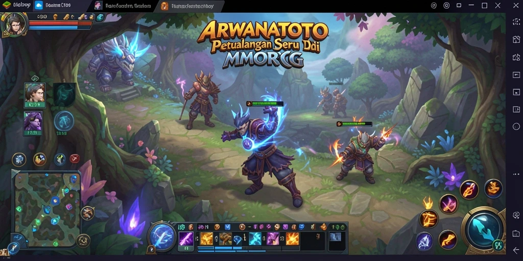 Gameplay ARWANATOTO yang memukau dengan aksi seru dalam pertempuran.