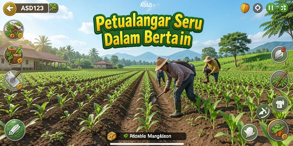 Tampilan gameplay ASD123 yang menampilkan aktivitas pertanian yang seru.