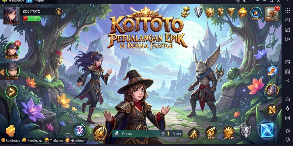 Screenshot menunjukkan aksi seru dalam game RPG KOITOTO.