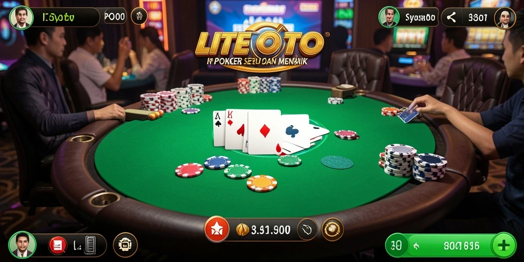 Gameplay LITETOTO yang menegangkan dan seru saat bermain poker.