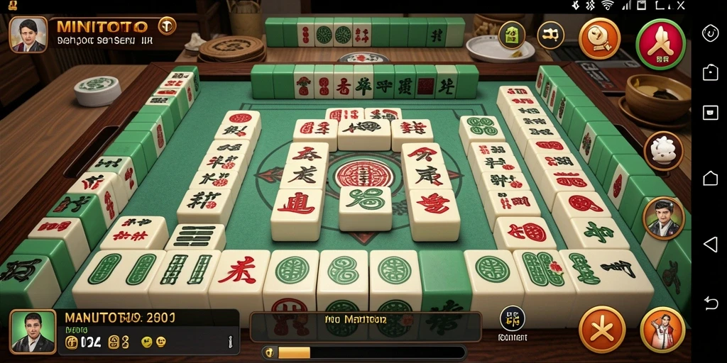 Tampilan gameplay seru dalam MINITOTO yang menampilkan ubin Mahjong.