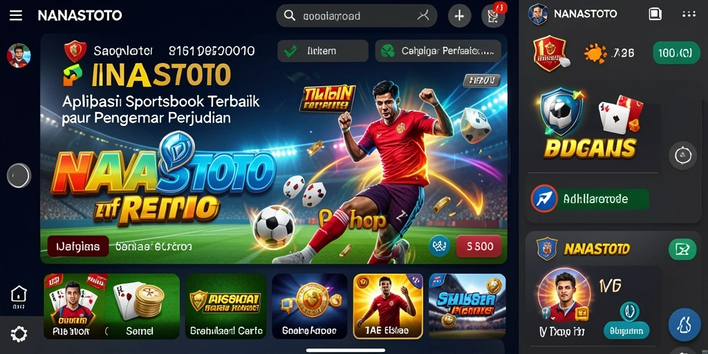 Screenshot utama NANASTOTO menampilkan antarmuka taruhan yang menarik dan interaktif.