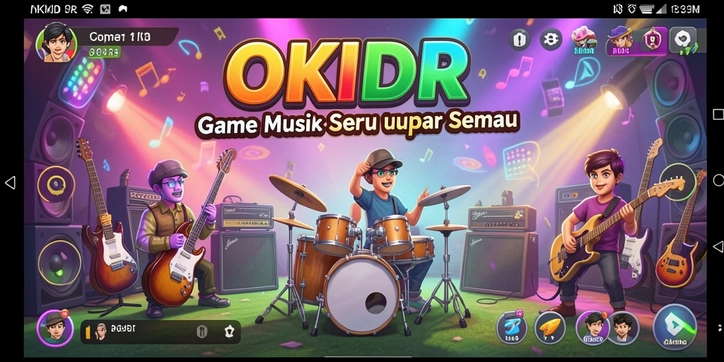 Tampilan gameplay OKIDR menunjukkan keseruan memainkan berbagai lagu.