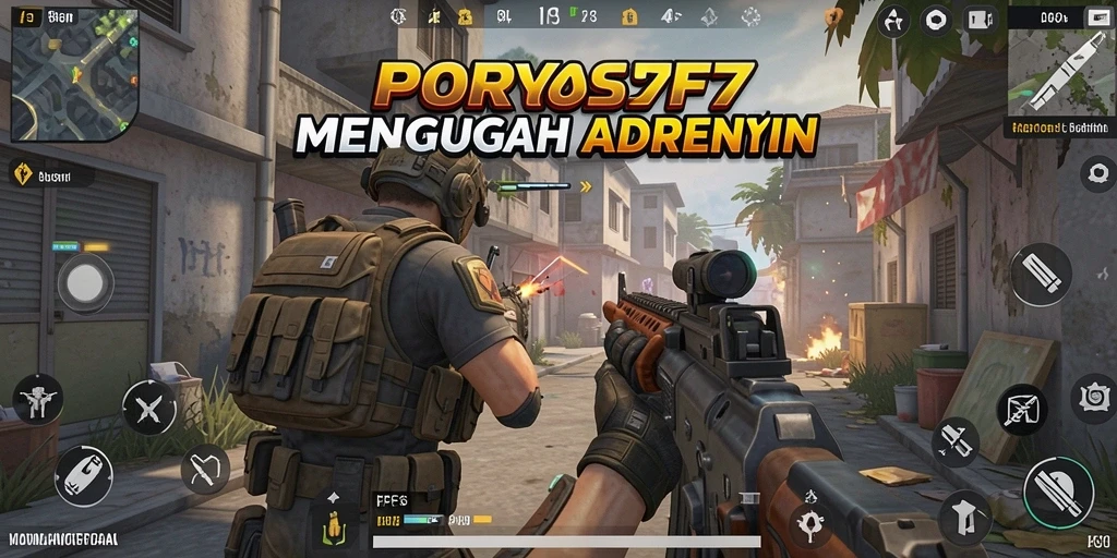 Menampilkan aksi intens dalam gameplay game FPS.