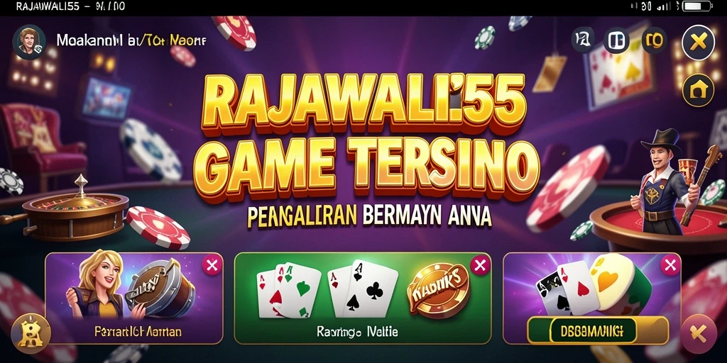 Screenshot gameplay RAJAWALI55 yang menampilkan suasana kasino yang mendebarkan.
