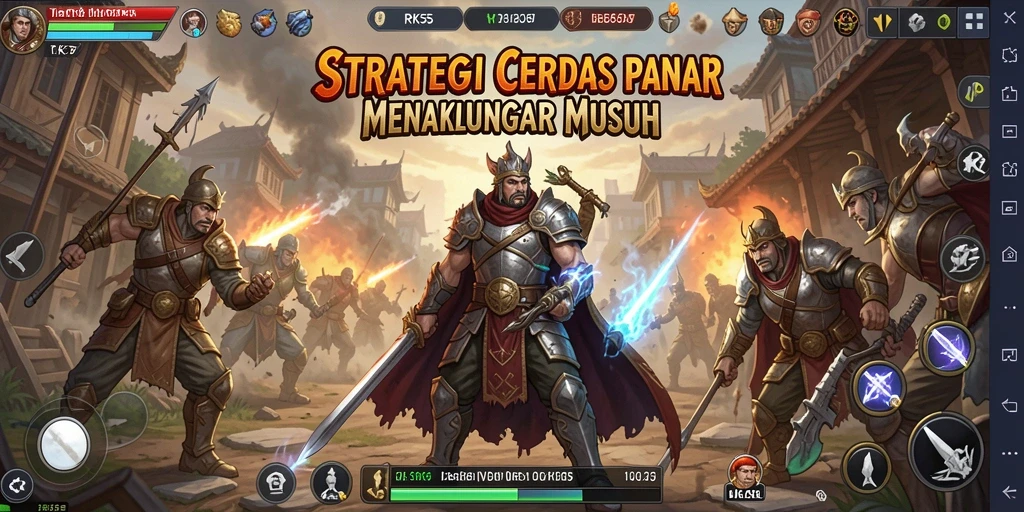 Tampilan menarik dari gameplay RK55 dengan strategi tempur yang mendebarkan.