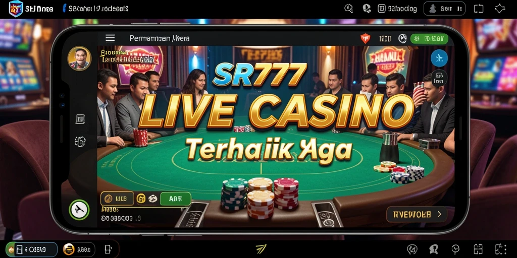 Screenshot gameplay SR777 menampilkan aksi dealer Live Casino yang menarik.