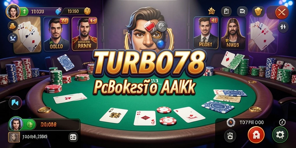 Gambar dari gameplay seru di TURBO78, menunjukkan suasana poker yang mendebarkan.