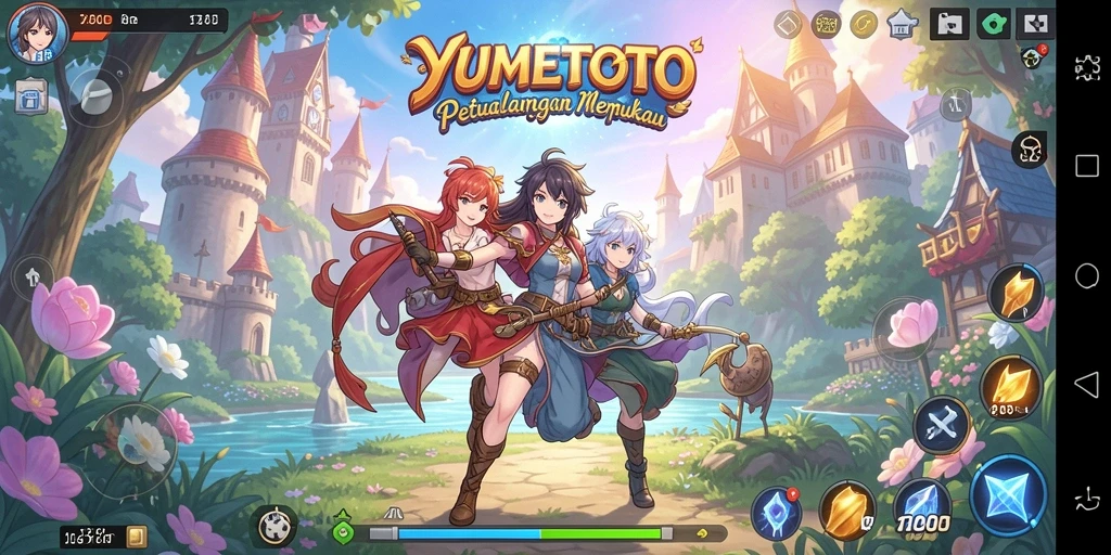 Tampilan gameplay menarik dengan karakter Anime yang hidup.